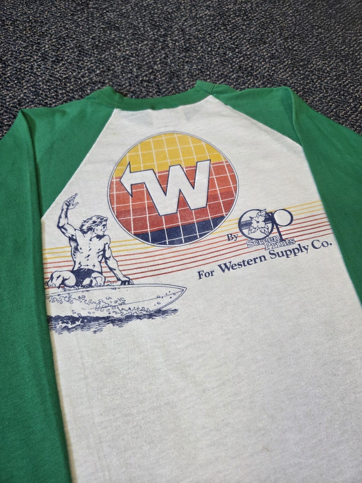 Vintage Ocean Pacific Shirt Raglan 80’s Size Medium Western Supply Co