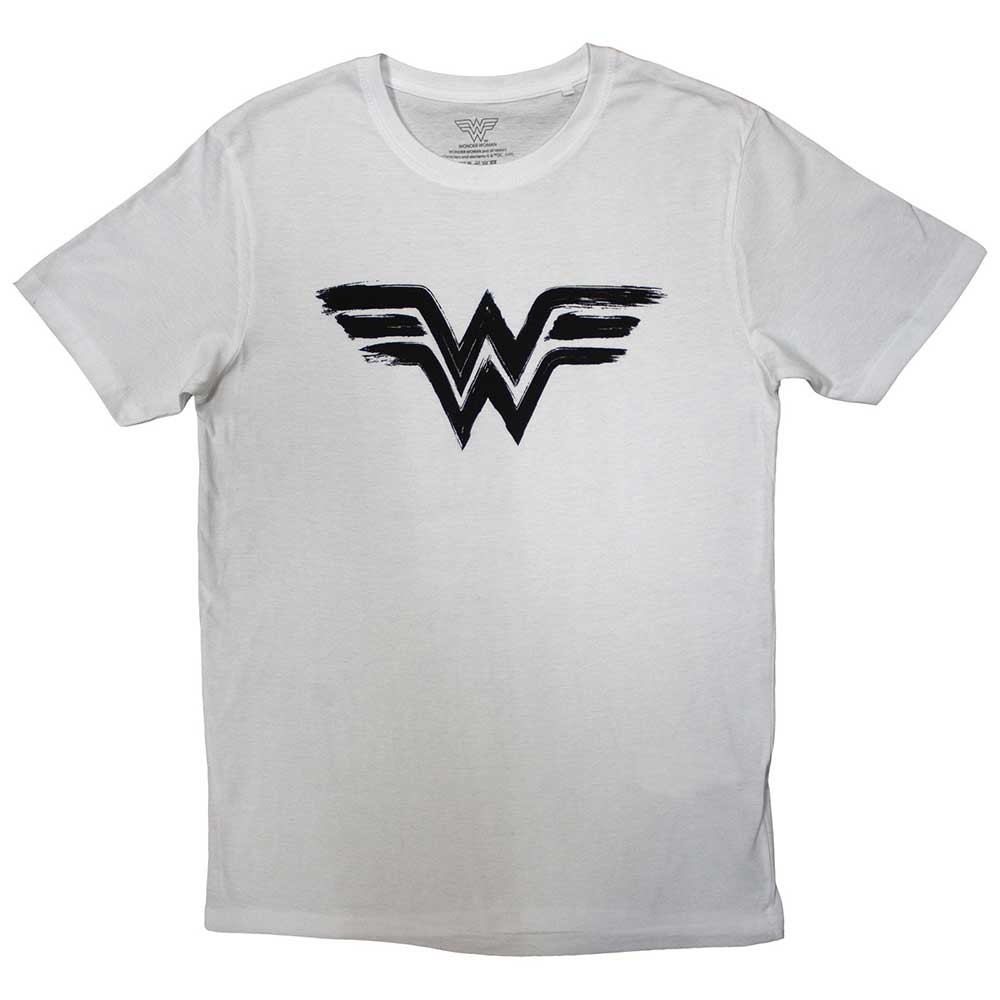 DC Comics Wonder Woman – Black Paint Logo T-Shirt White New