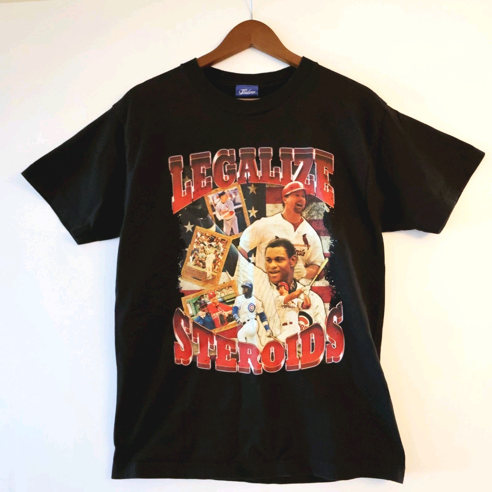 Friday Beers Legalize Steroids Baseball Rap Tee Mens Medium Shirt Black Sosa