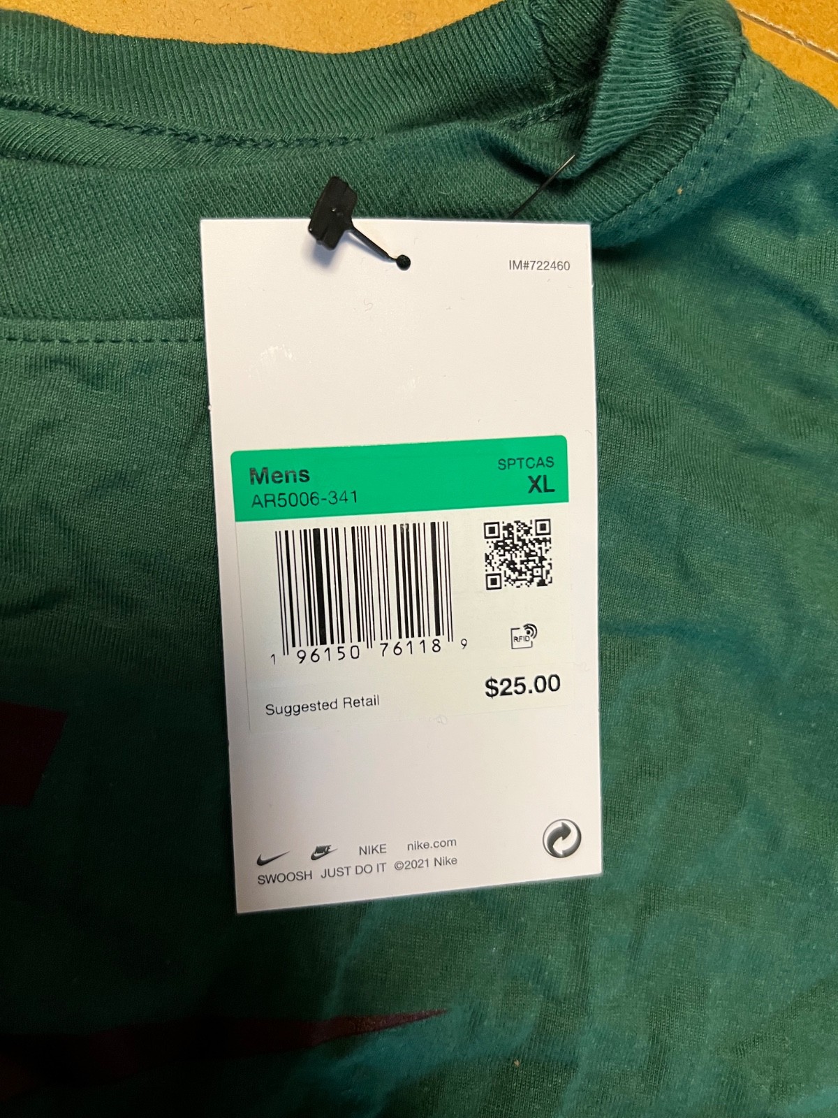 Nike Sportswear JDI Men’s T-Shirt Green Mens Size XL AR5006-341