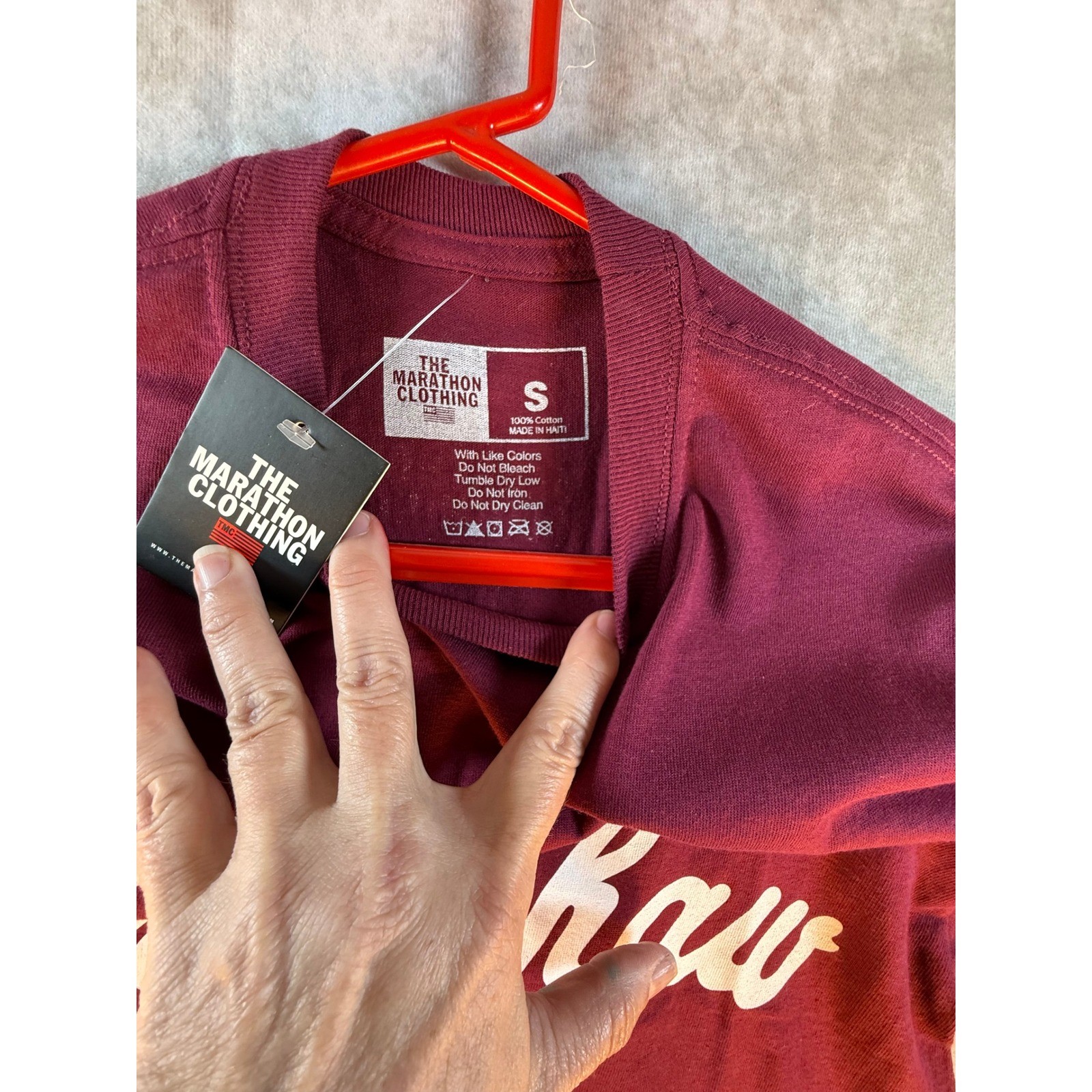 The Marathon Clothing T-Shirt Men Small Burgundy Crenshaw Nipsey Hussel Urban