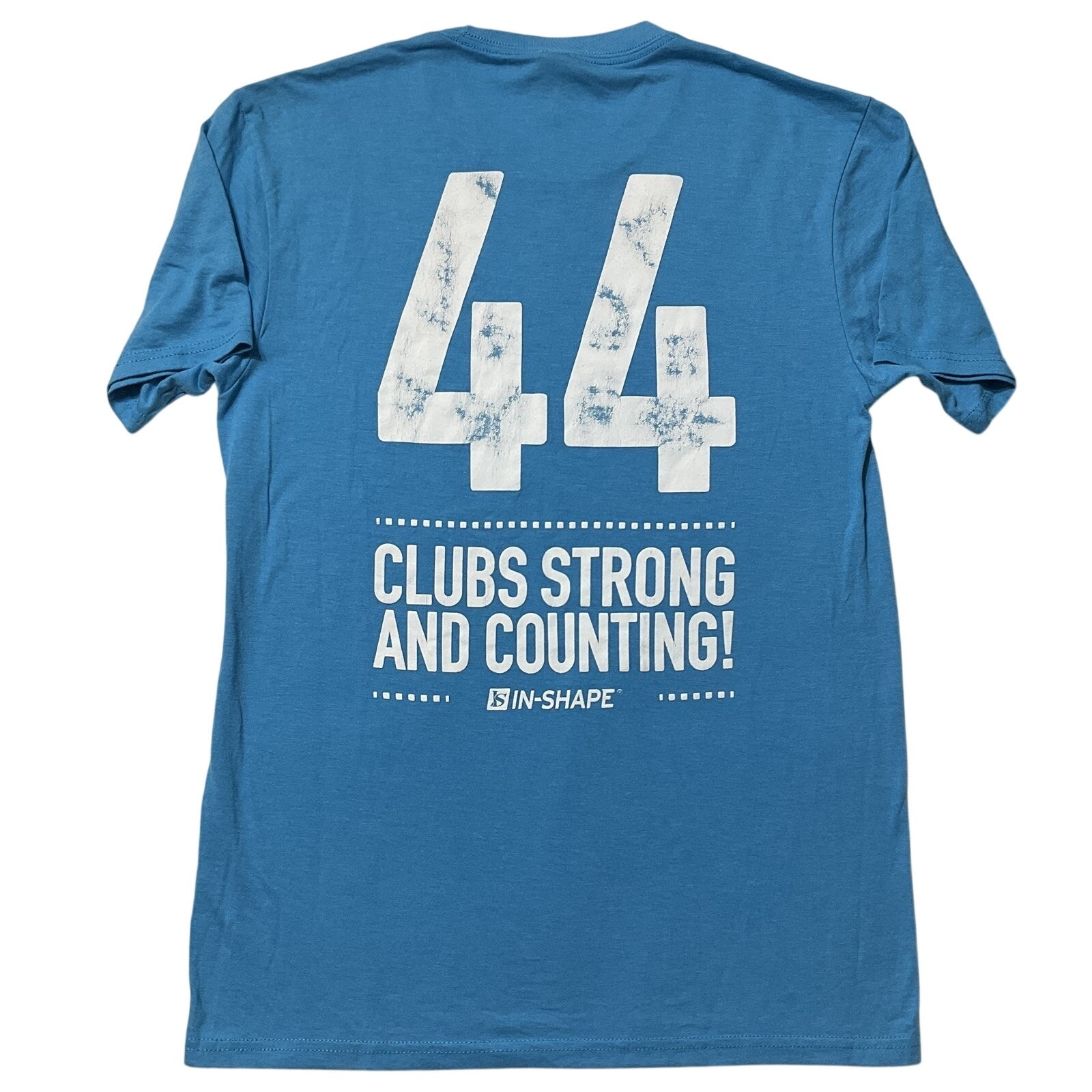 District Men Shirt Size S Blue Summer Strong Activewear Logo Short Sleeve 44