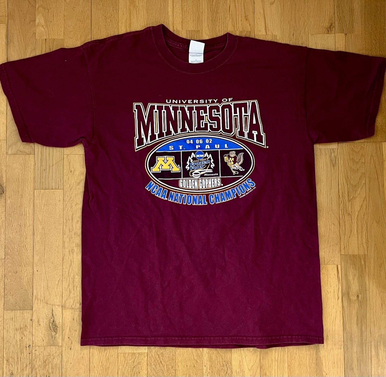 2002 Vintage Frozen Four Shirt L- Univ Of Minnesota Golden Gophers NCAA Champs🏒