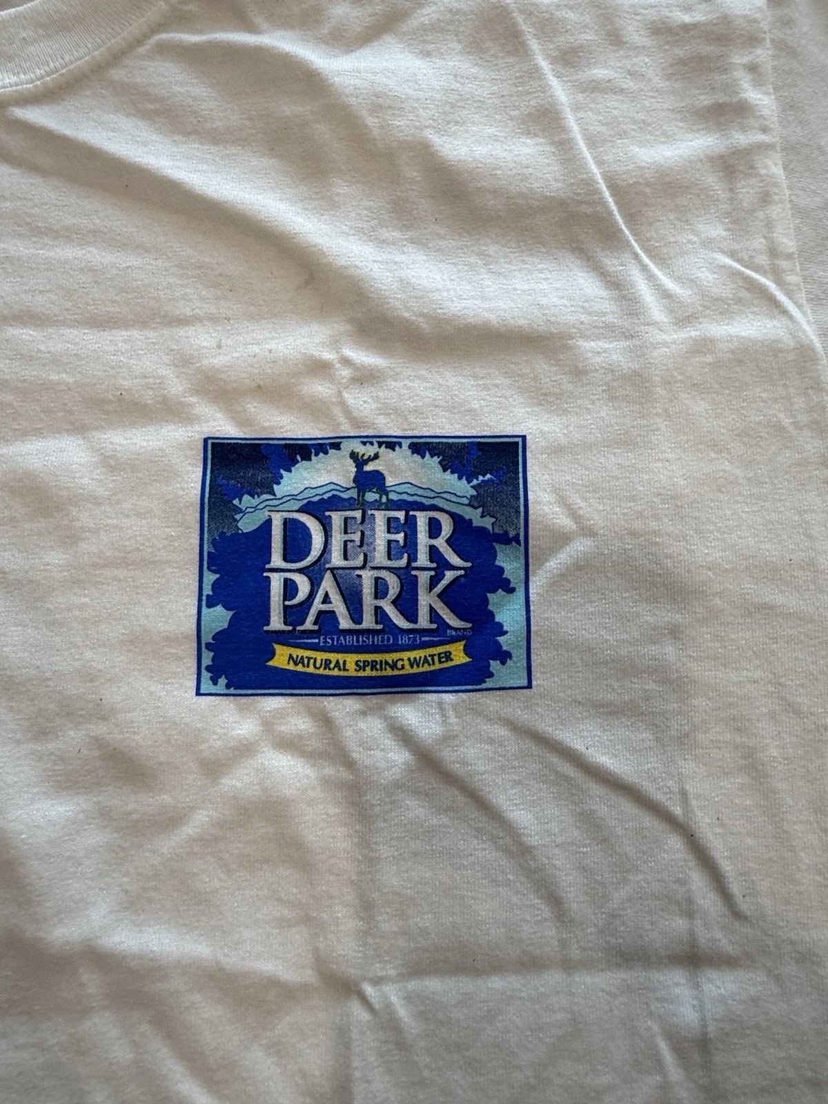 VTG Gildan Ultra Cotton White Deer Park Graphic Print Crew Neck T-Shirt Size L