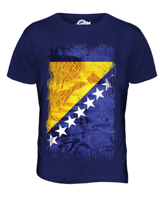 BOSNIEN UND HERZEGOWINA GRUNGE FLAGGE HERREN T-SHIRT TEE SHIRT XS S M L XL 2XL