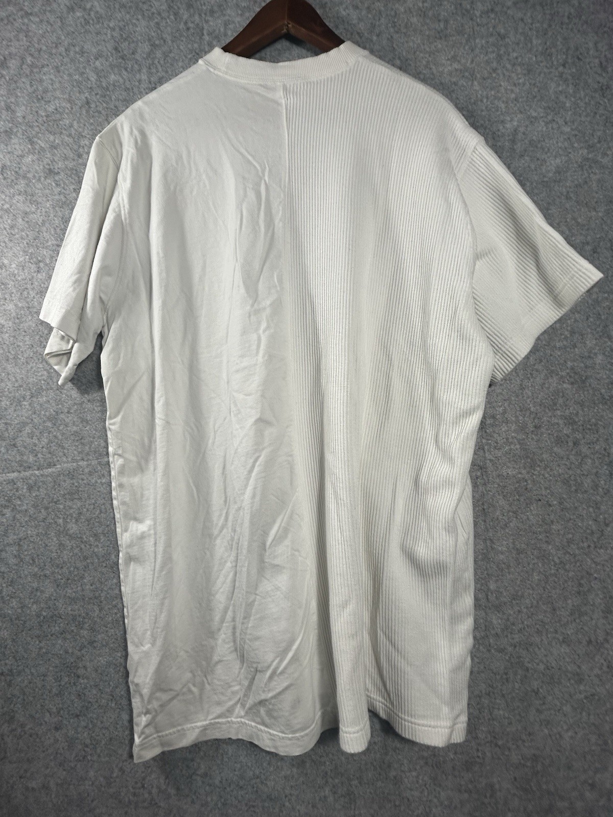 Vintage Reebok Split Fabric Pocket T-Shirt White Ribbed XL Embroidered Logo Tee