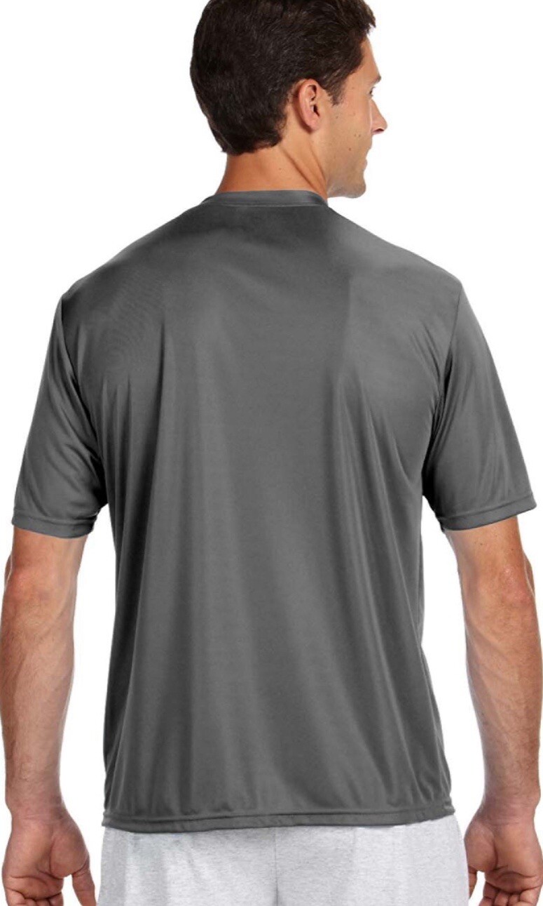 A4 N3142 Mens Short Sleeve Dri-Fit Cooling Performance Shirt Large Graphite New