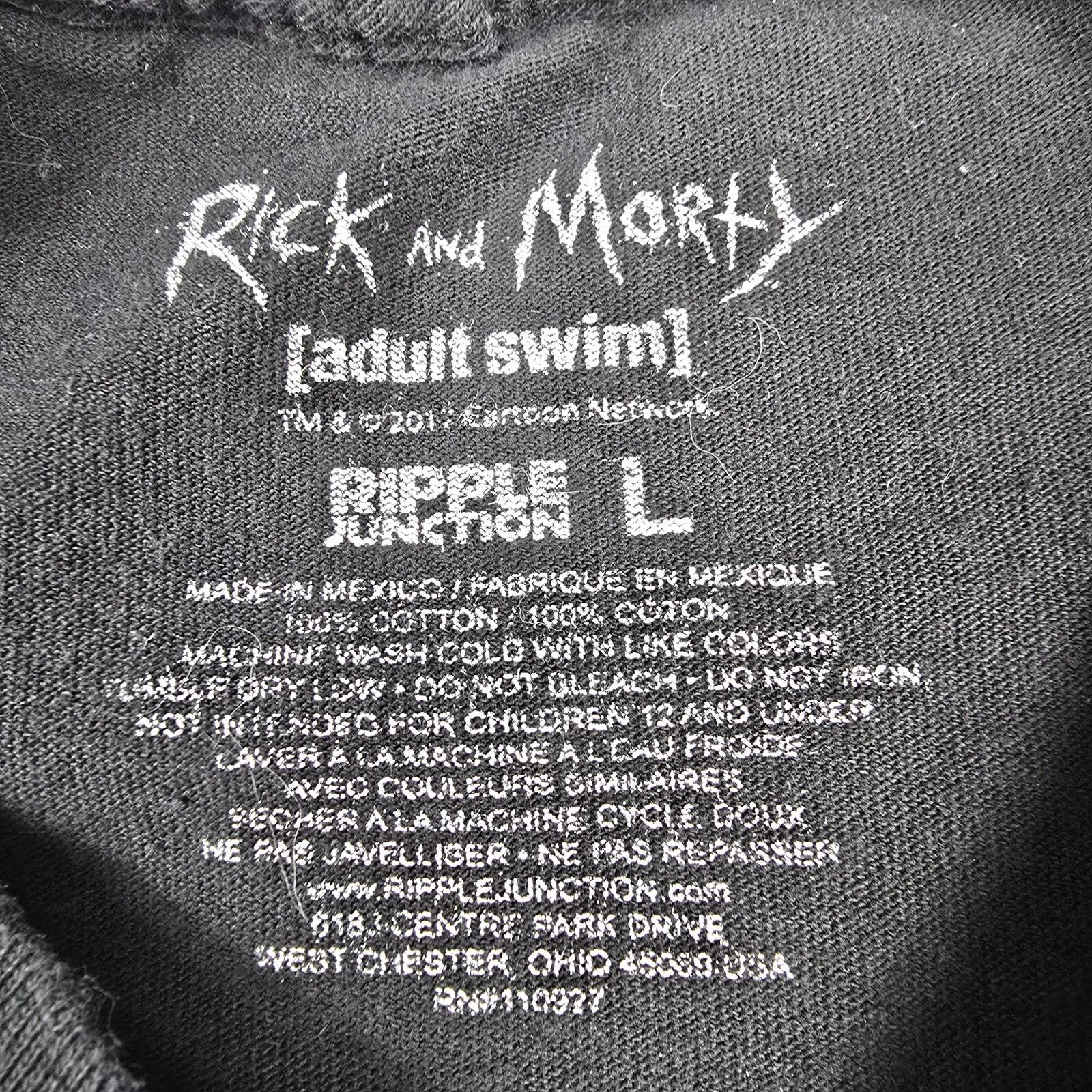 Rick and Morty Holding Eyes Open Adult Swim Ripple Junction Men’s Large Shirt