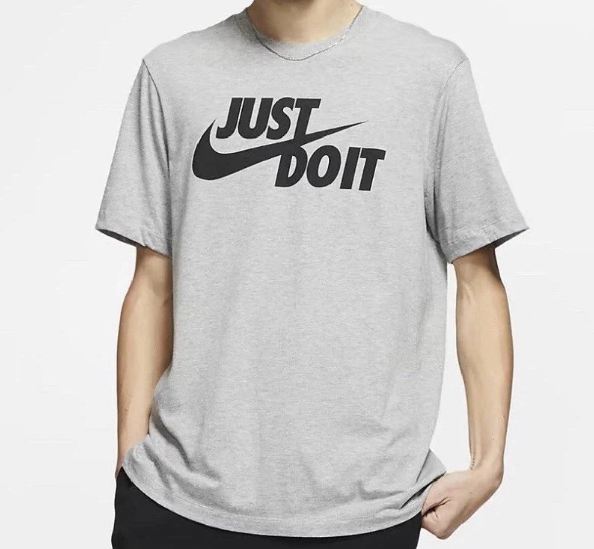 Nike Sportwear Just Do It Graphic T-Shirt Dark Grey Heather Size S AR5006-063