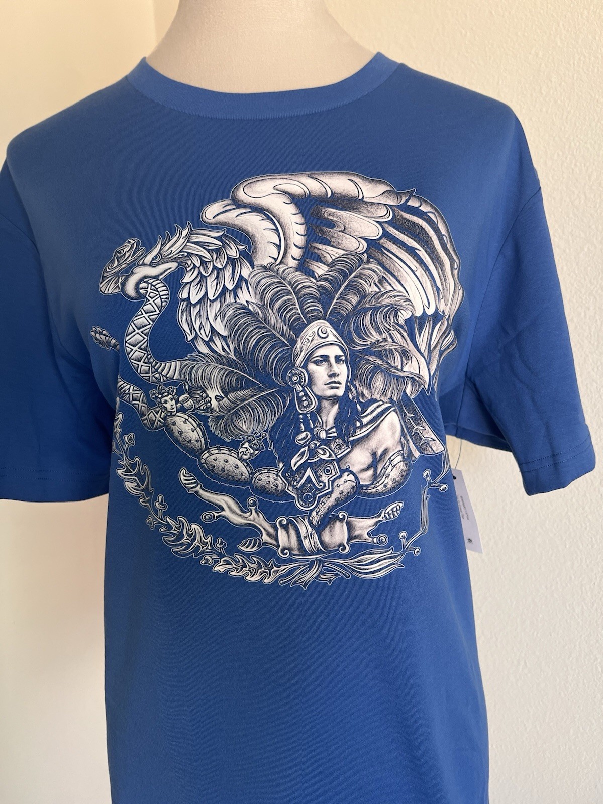 George T-Shirt Crewneck Unisex Large Aztec Mexican Eagle Mexico