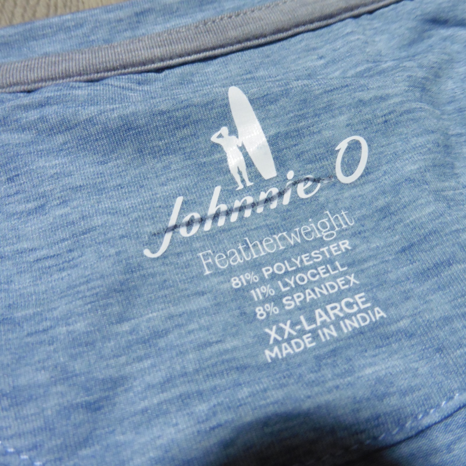 JOHNNIE O Mens 2XL XXL THE COURSE T SHIRT PERFORMANCE GOLF TEE TIDE BLUE AQUA