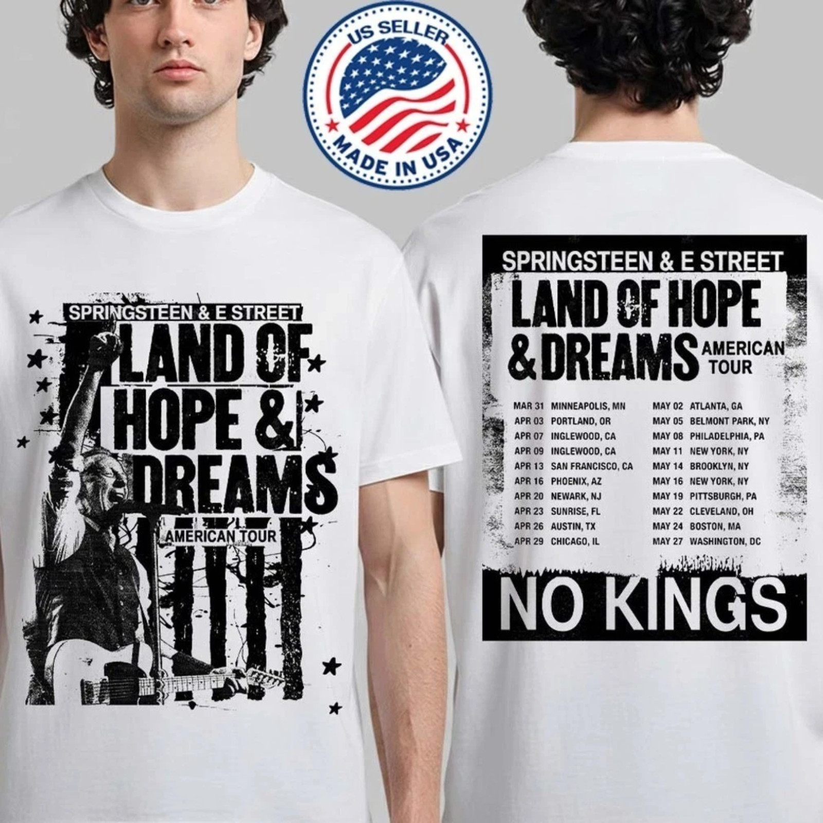 Bruce Springsteen E Street Band 2026 Tour Shirt Land of Hope Dreams Tee Mens