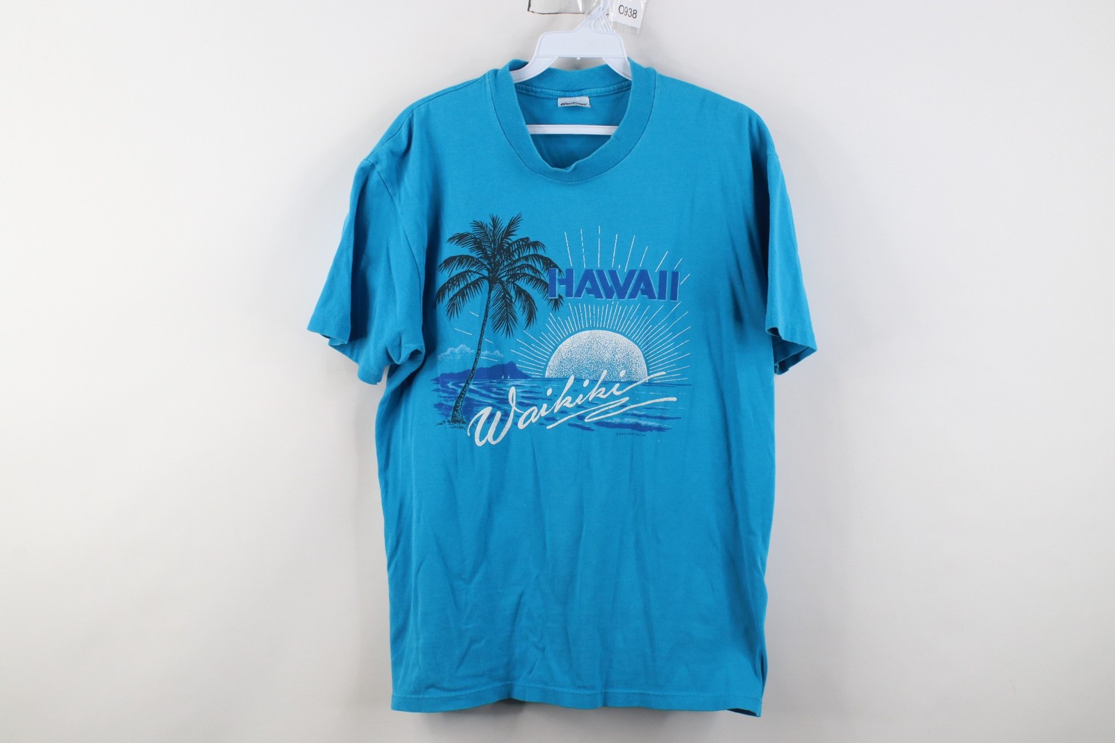Vtg 70s 80s Streetwear Mens L Distressed Waikiki Hawaii Beach Sunset T-Shirt USA
