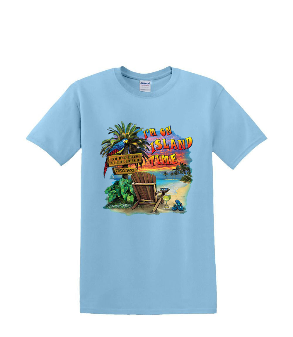 T-Shirt S to 2XL 3XL – ISLAND TIME relax resort neon fun adult