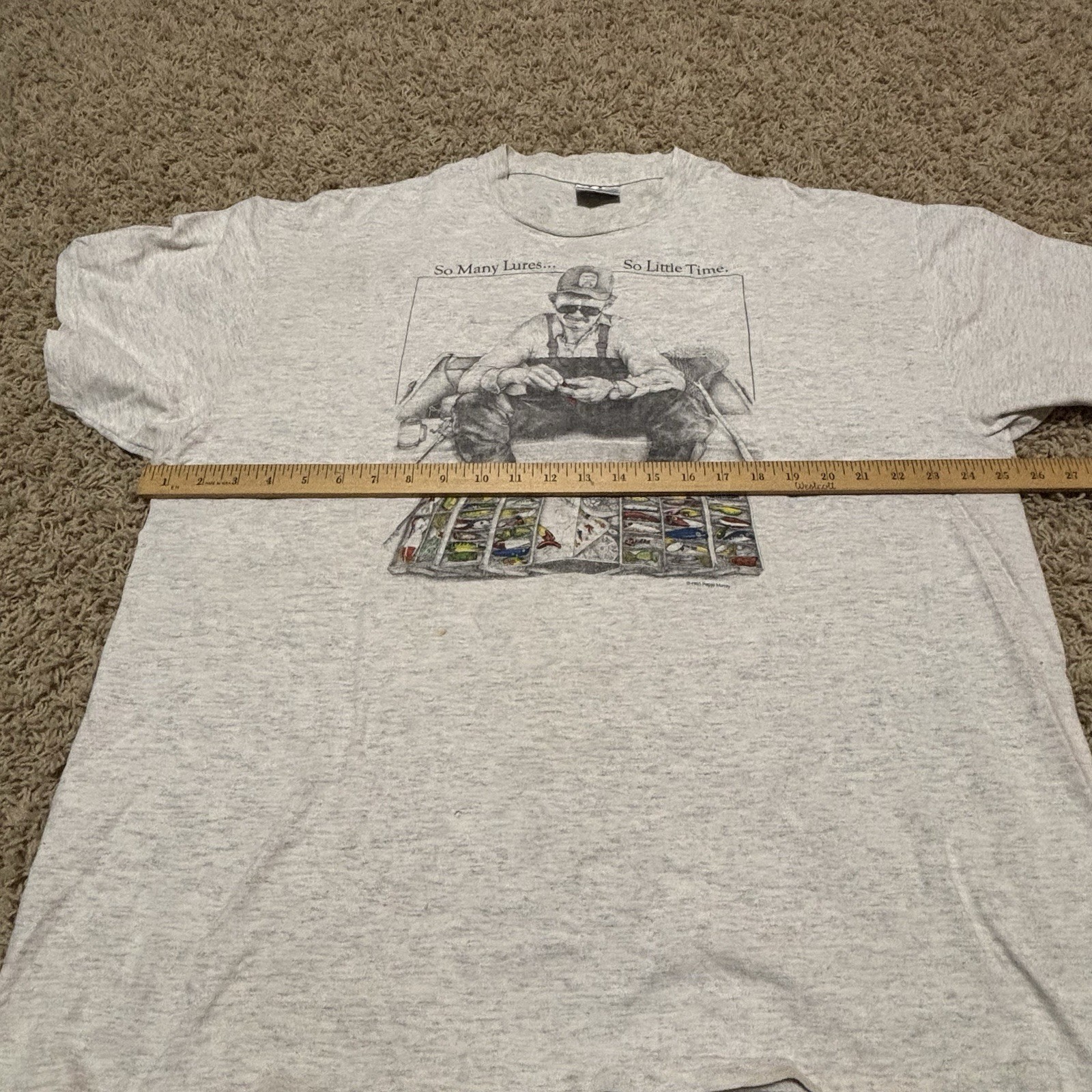 So Many Lures So Little Time Oneita Graphic T Shirt Men’s Size XXL Made In USA