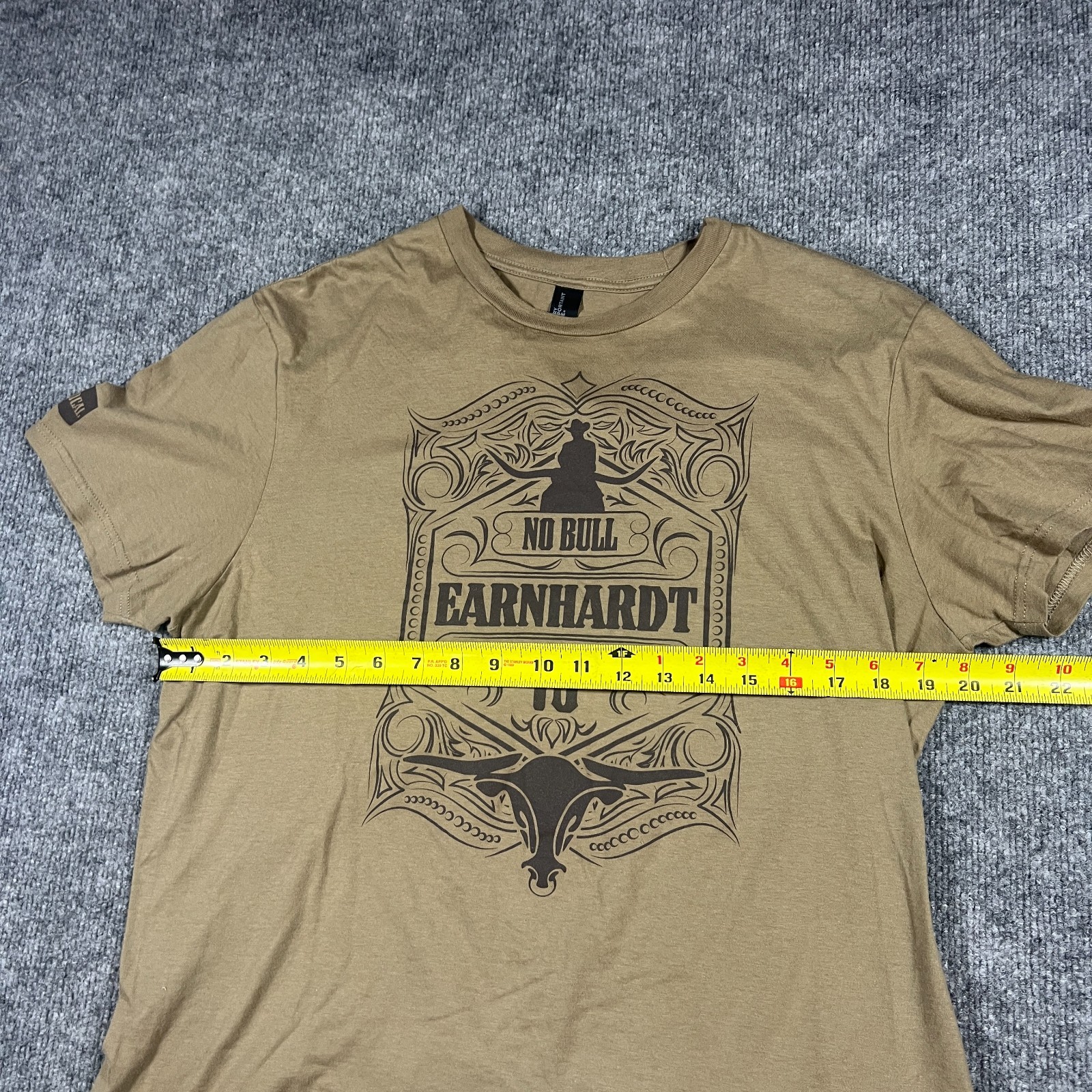 Vintage District T Shirt Mens Large Beige No Bull Earnhardt Graphic Print Cotton