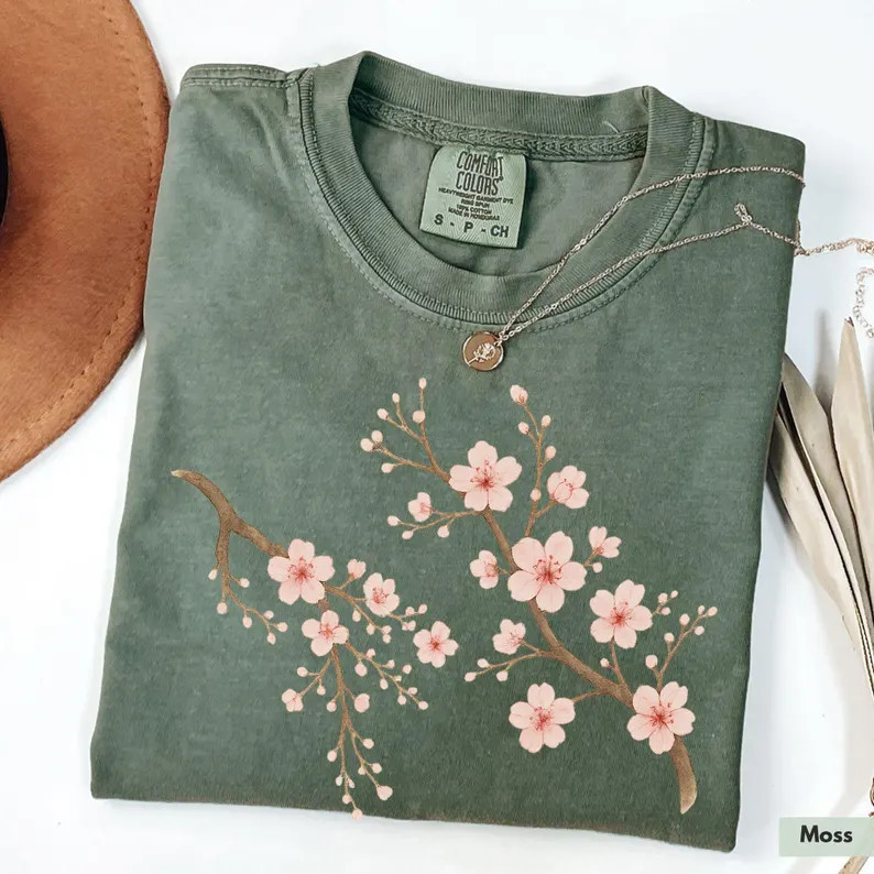 Cherry Blossom Comfort Tee Nature Floral Shirt Soft Unisex Gift Idea