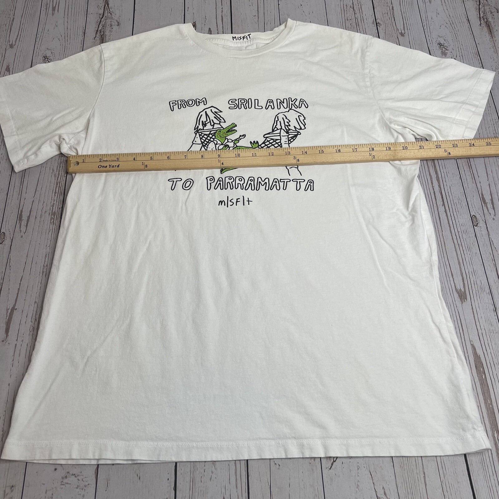 Misfit Mad Minds Graphic T Shirt From Sri Lanka to Parramatta Mens Large White