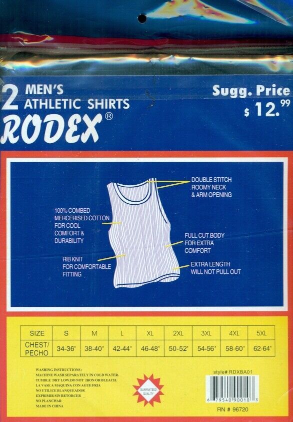 2 , 6 Packs Men’s Basic A-Shirts 100% Cotton Size Up to 4XL