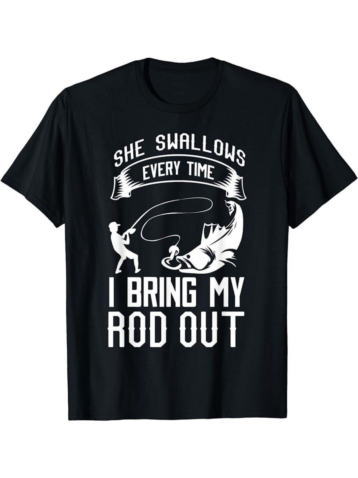 100% Cotton Breathable Machine Washable Humorous Ice Fishing Graphic Tee fo