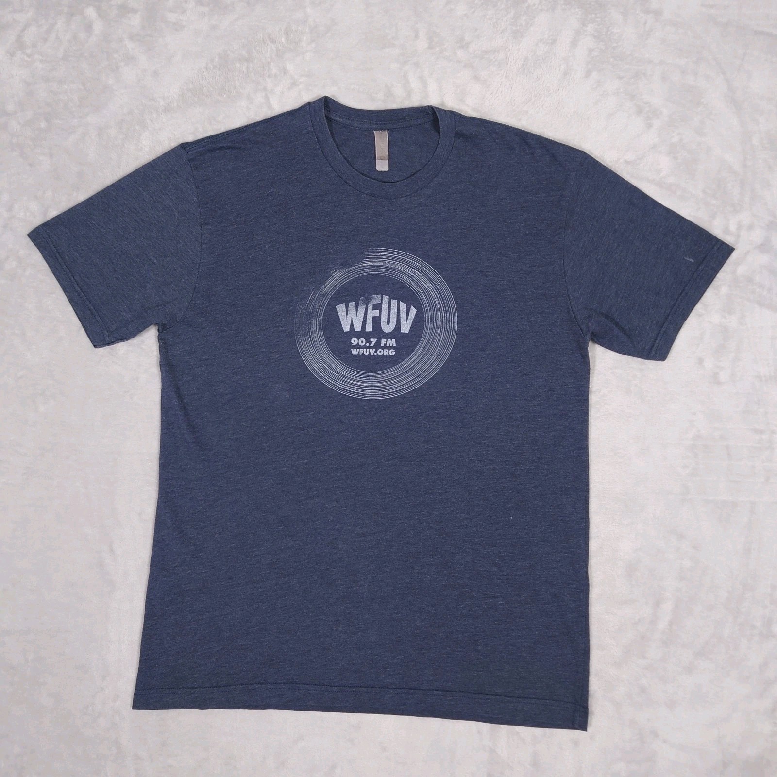 WFUV T-Shirt – 90.7 FM NPR Public Radio NYC – Mens L Blue Political