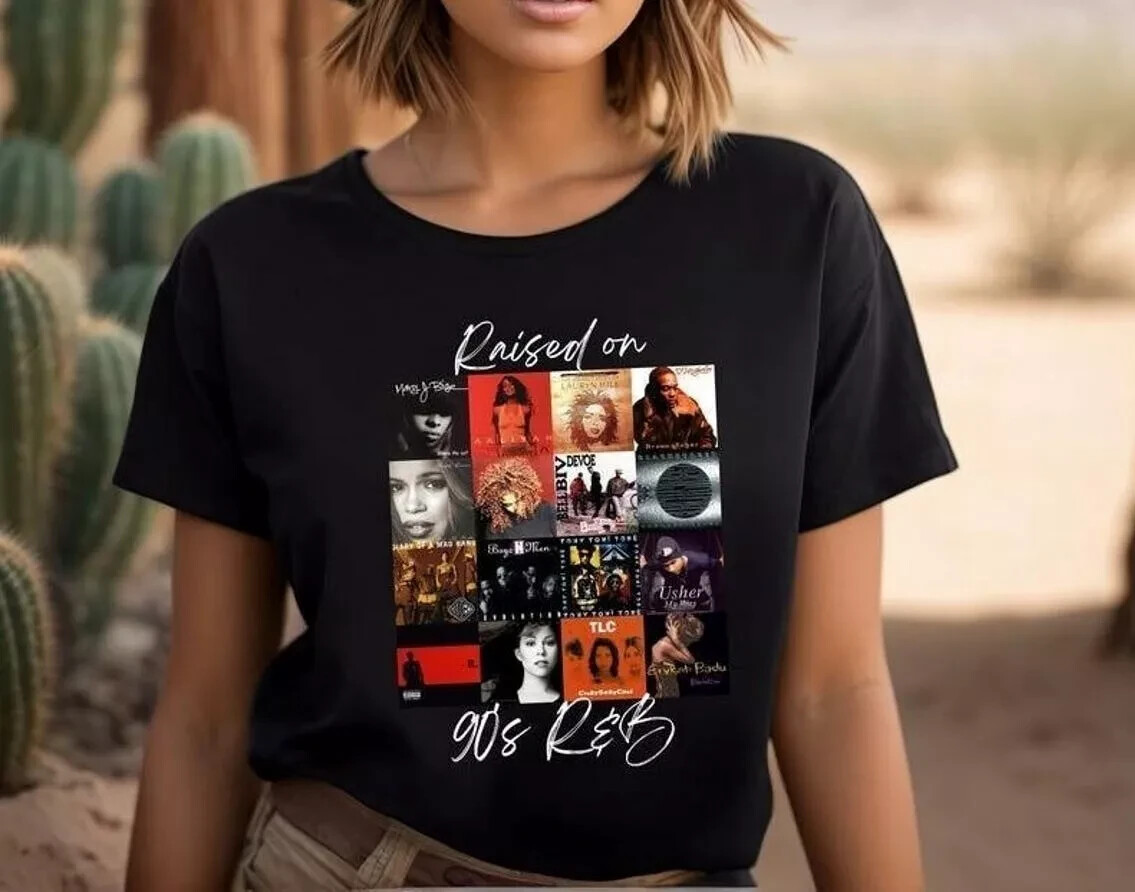 Raised On 90s R&B Album Cover T-shirt, Music Lover Shirt