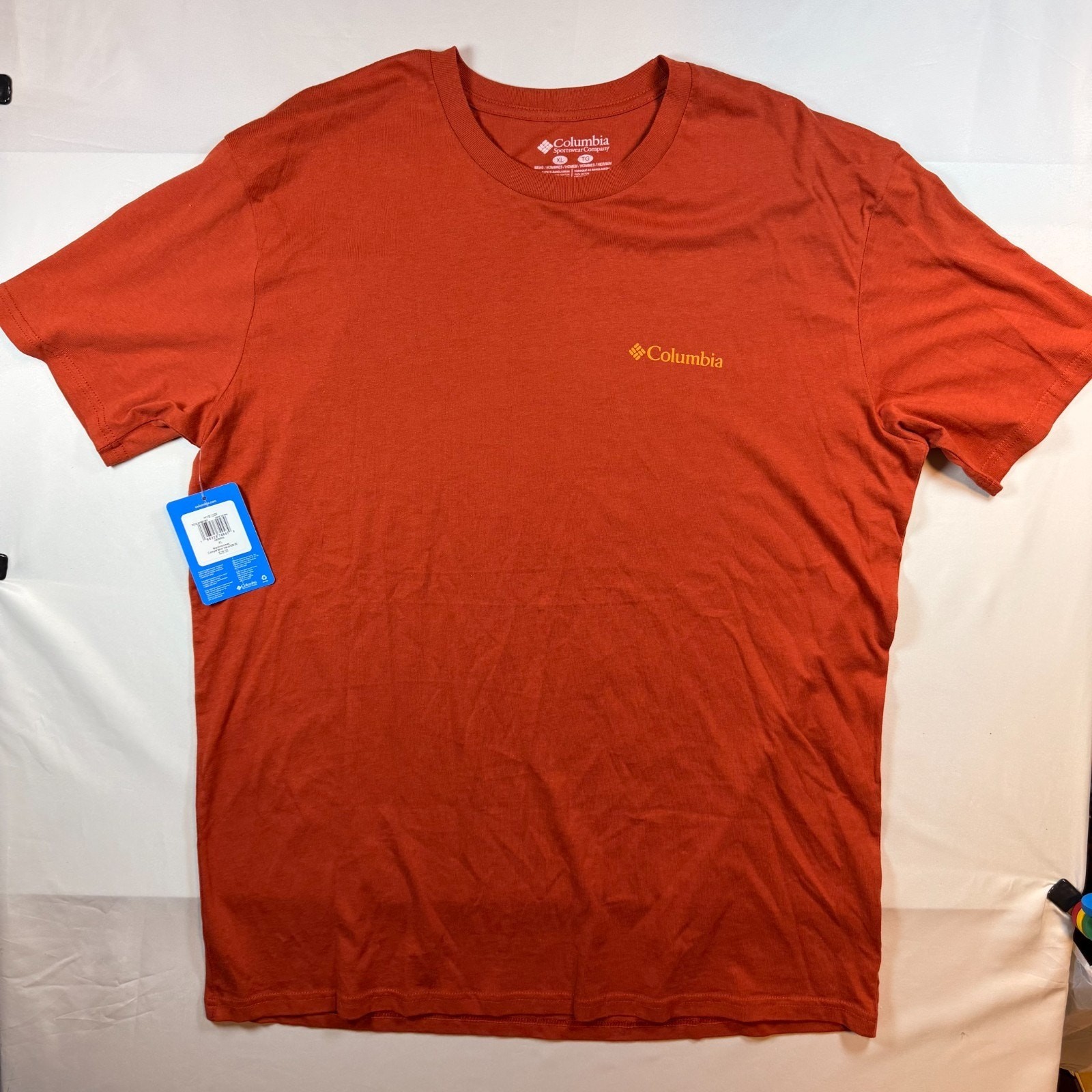 NWT Columbia Mens Burnt Orange Sportswear Logo Short Sleeve T Shirt Size XL