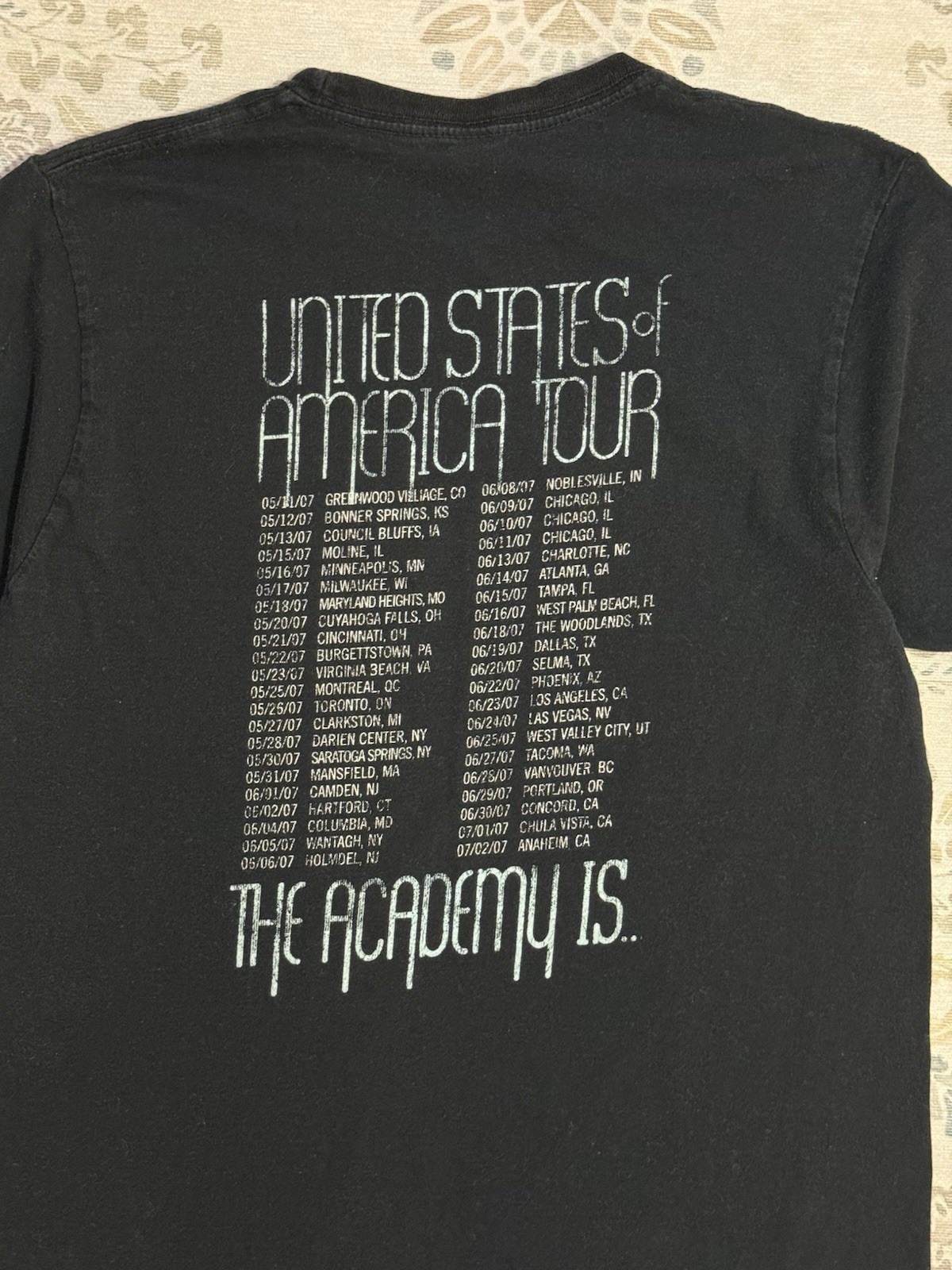 Vintage Y2K The Academy Is… 2007 Tour Concert Tee Black Size Medium