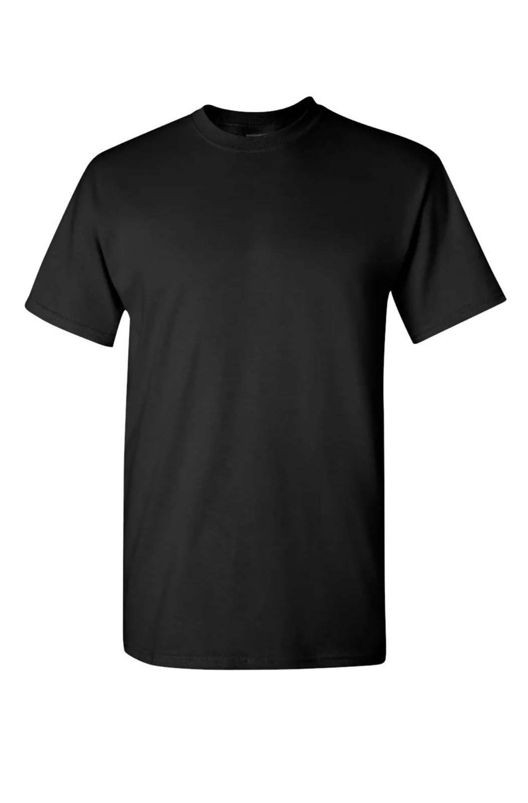 Gildan Men’s T-Shirt Heavy Cotton Short Sleeve Plain Blank Black Tee Sz 2XL New