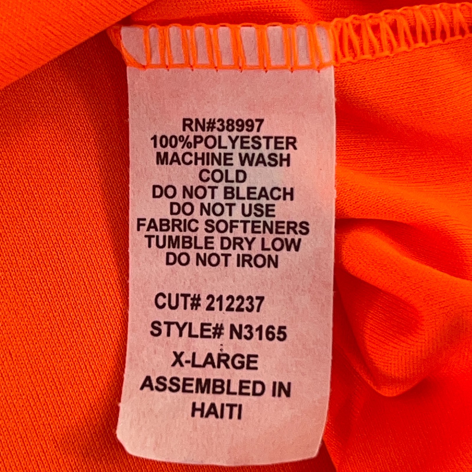 A4 Adult Size XL Bright Orange Long Sleeve Crew Neck Performance Tee New