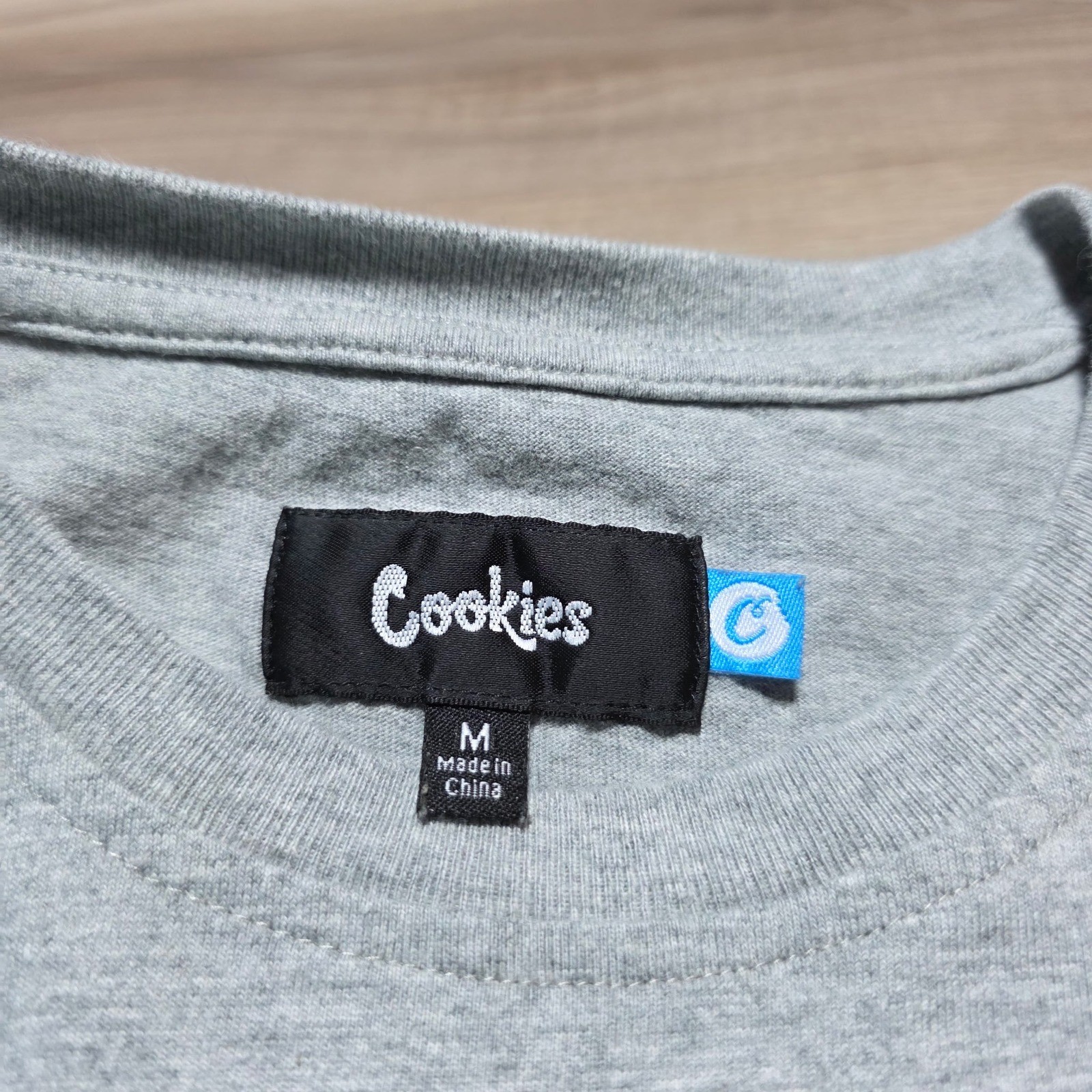 Cookies T-Shirt Mens Medium Gray Multi-Color Puff Print Logo Streetwear Tee