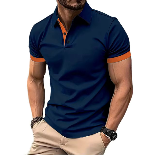 Men’s Color Polo Shirt Slim Fit Casual Gym Tshirt Fashion Tee English Style Gift