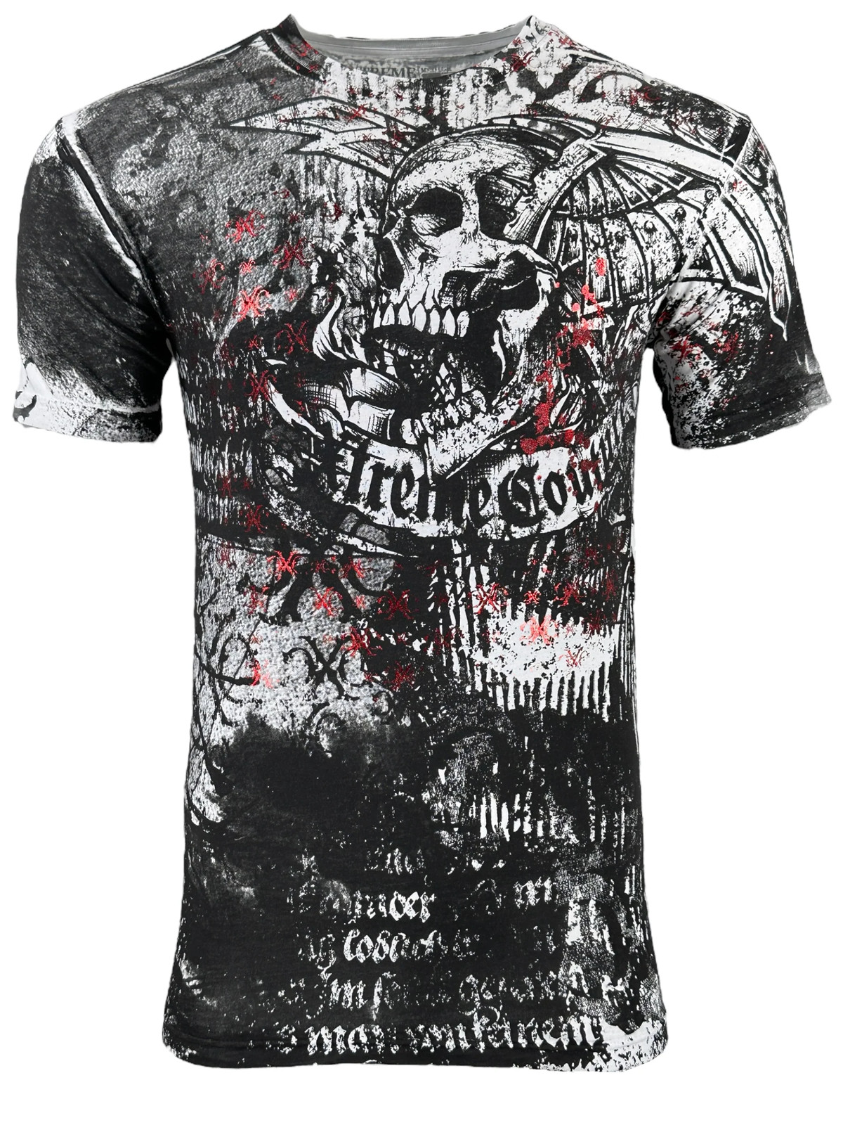 Xtreme Couture By Affliction Men’s T-shirt Combatant Skull Biker S-5XL