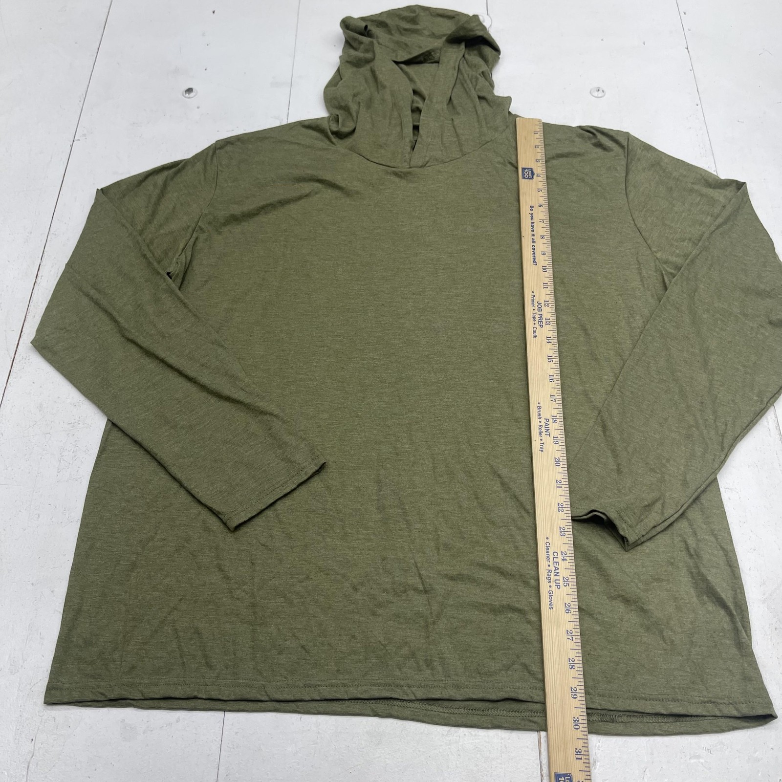 District Perfect Tri Hooded Shirt Mens 3XL Olive Green Long Sleeve Tri-Blend