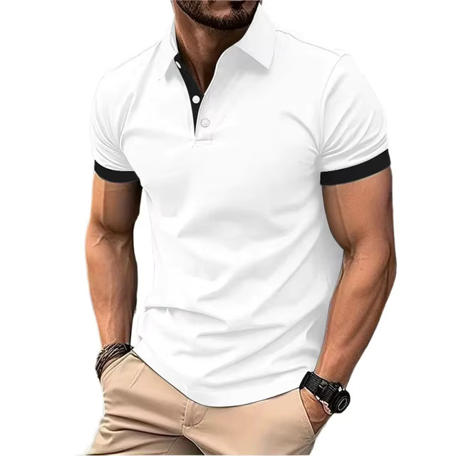 Men’s Color Polo Shirt Slim Fit Casual Gym Tshirt Fashion Tee English Style Gift