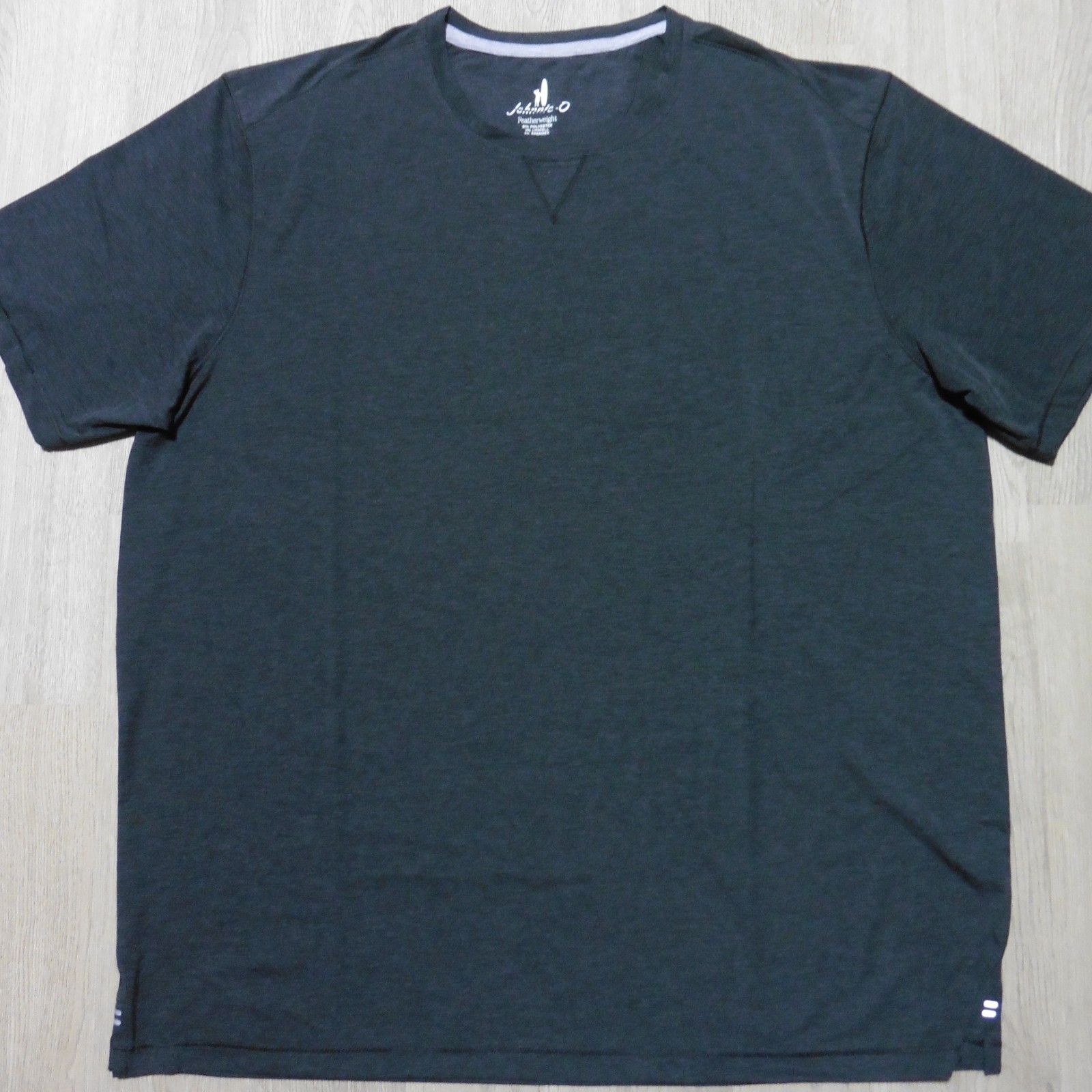JOHNNIE O Mens L LARGE COURSE T SHIRT PERFORMANCE SHORT SLEEVE HEATHER BLACK