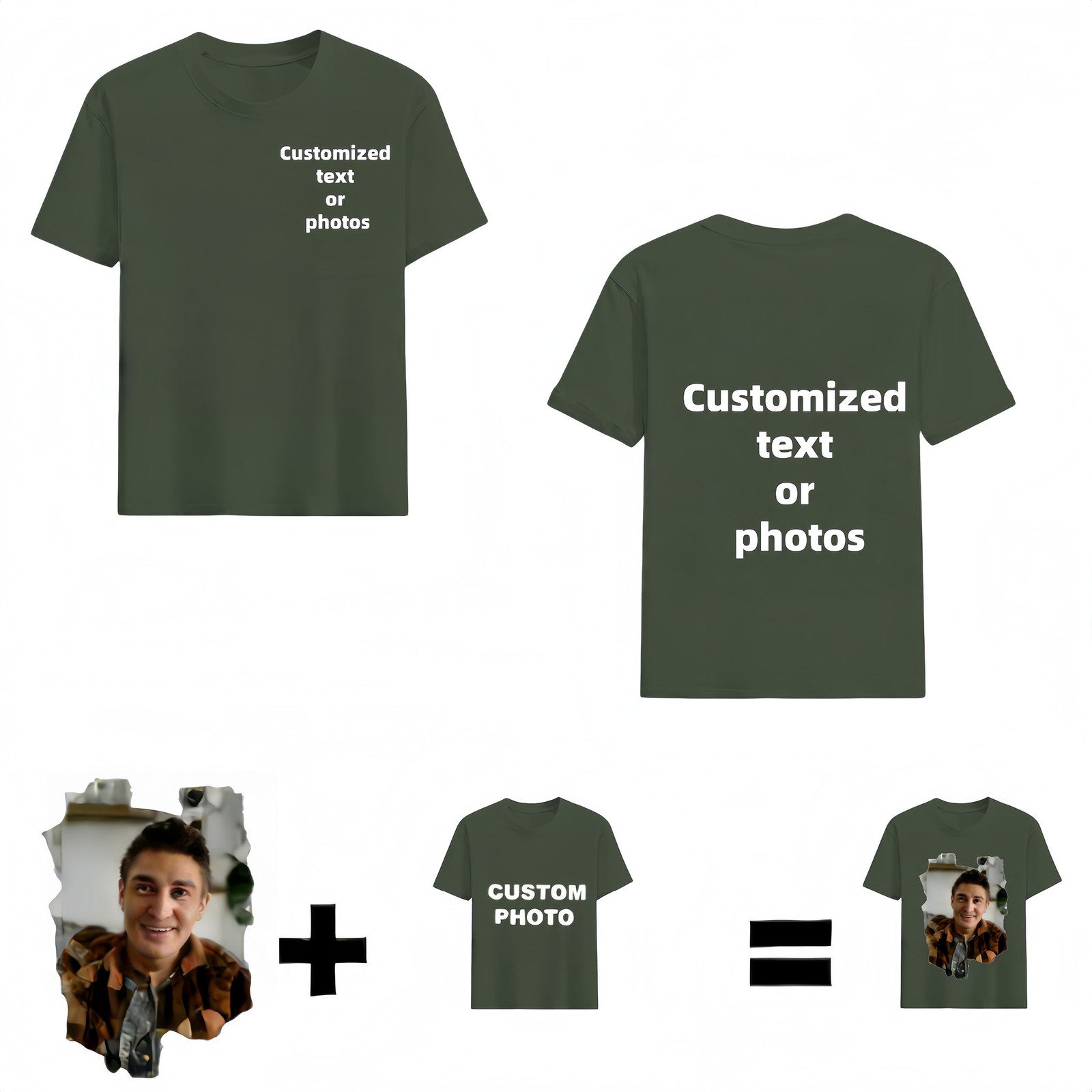 Personalized Custom T-Shirt Print Your Own Photo Logo Customized Cotton Tee