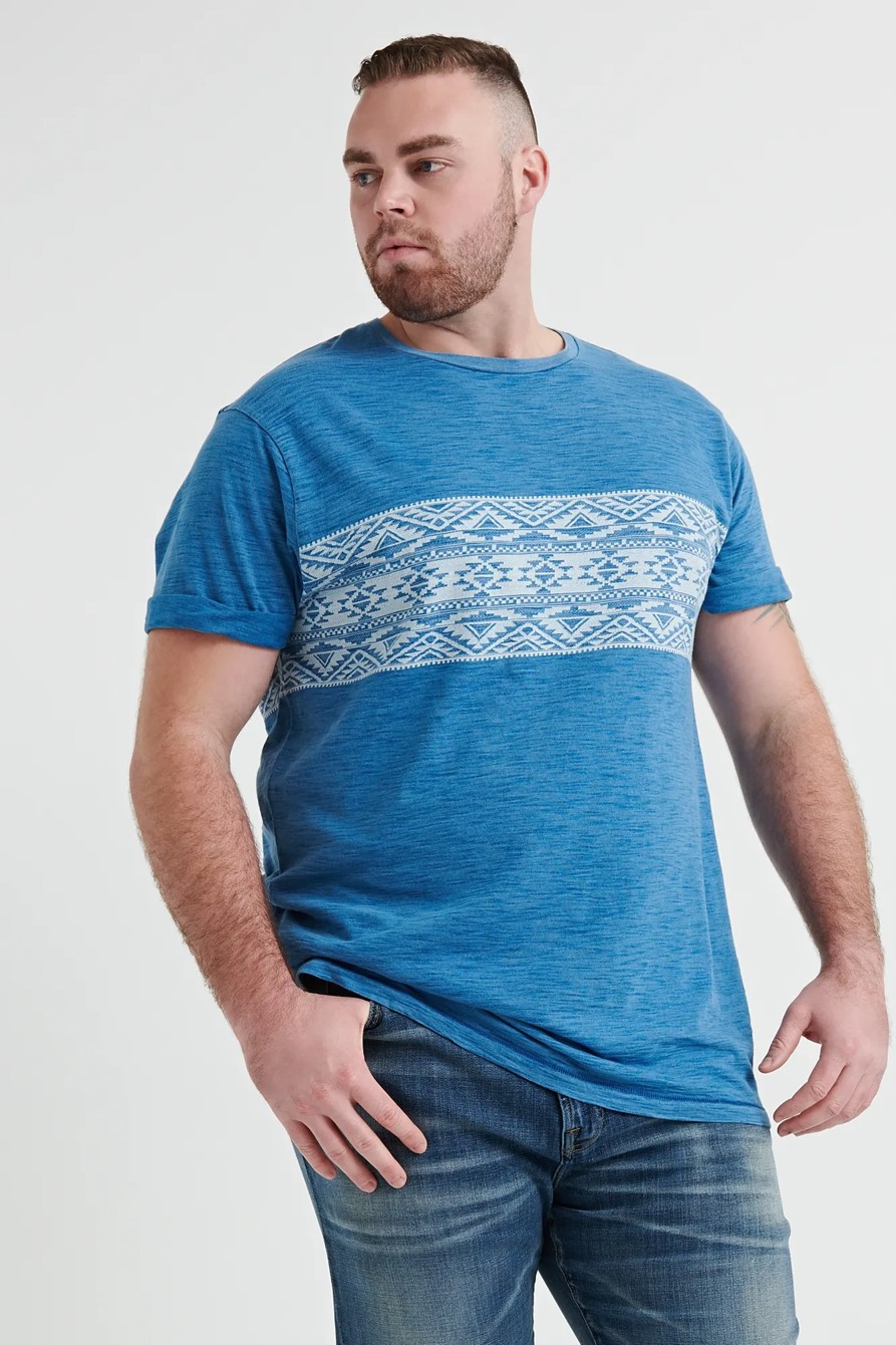 Indigo Jacard Chest Stripe Tee XL Tall NWT Tee