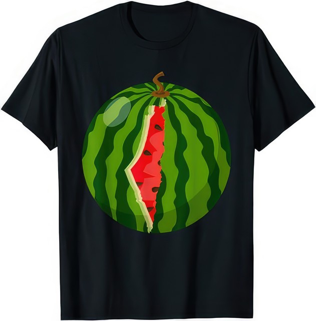 Palestine Watermelon Map Arabic Calligraphy Retro Flag Graphic T-Shirt