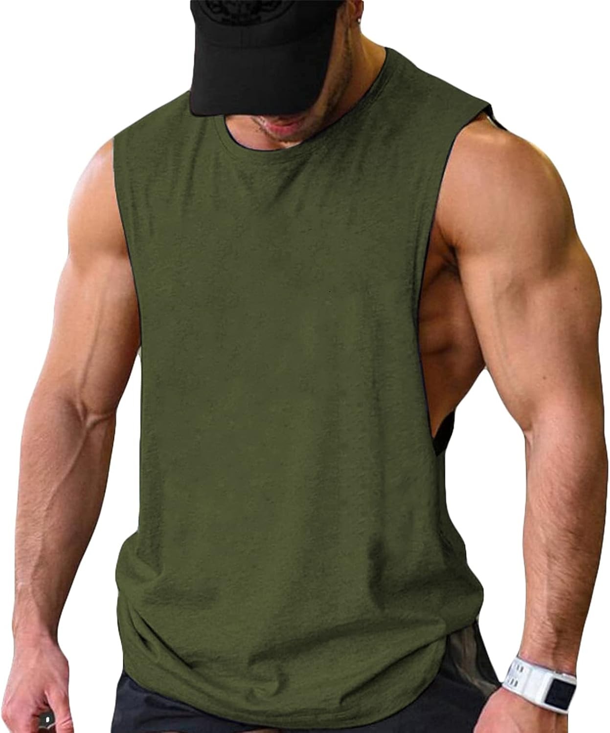 2 Pack Mens Workout Tank Tops Muscle Cut Off Gym Bodybuilding Sleeveless Shirts