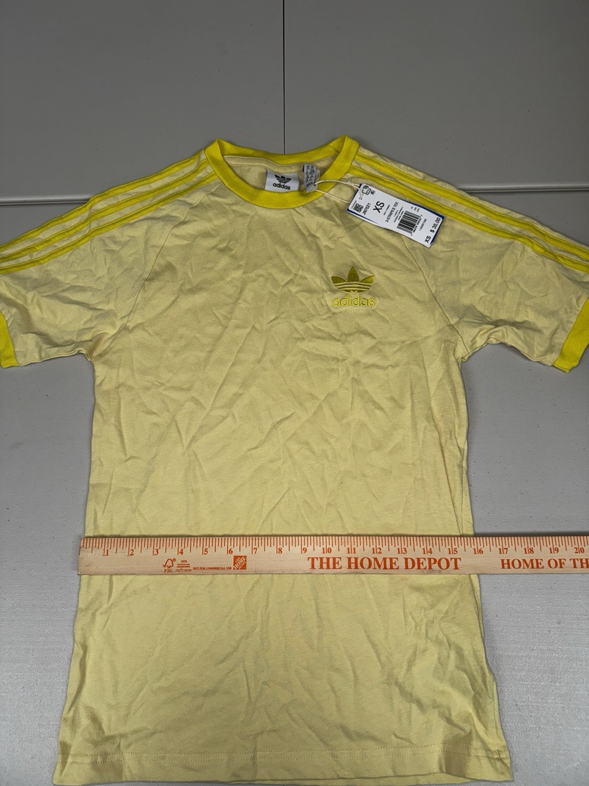 ADIDAS 3-Stripes California Tee Originals Powder Yellow JN7021 Pick Size NWT