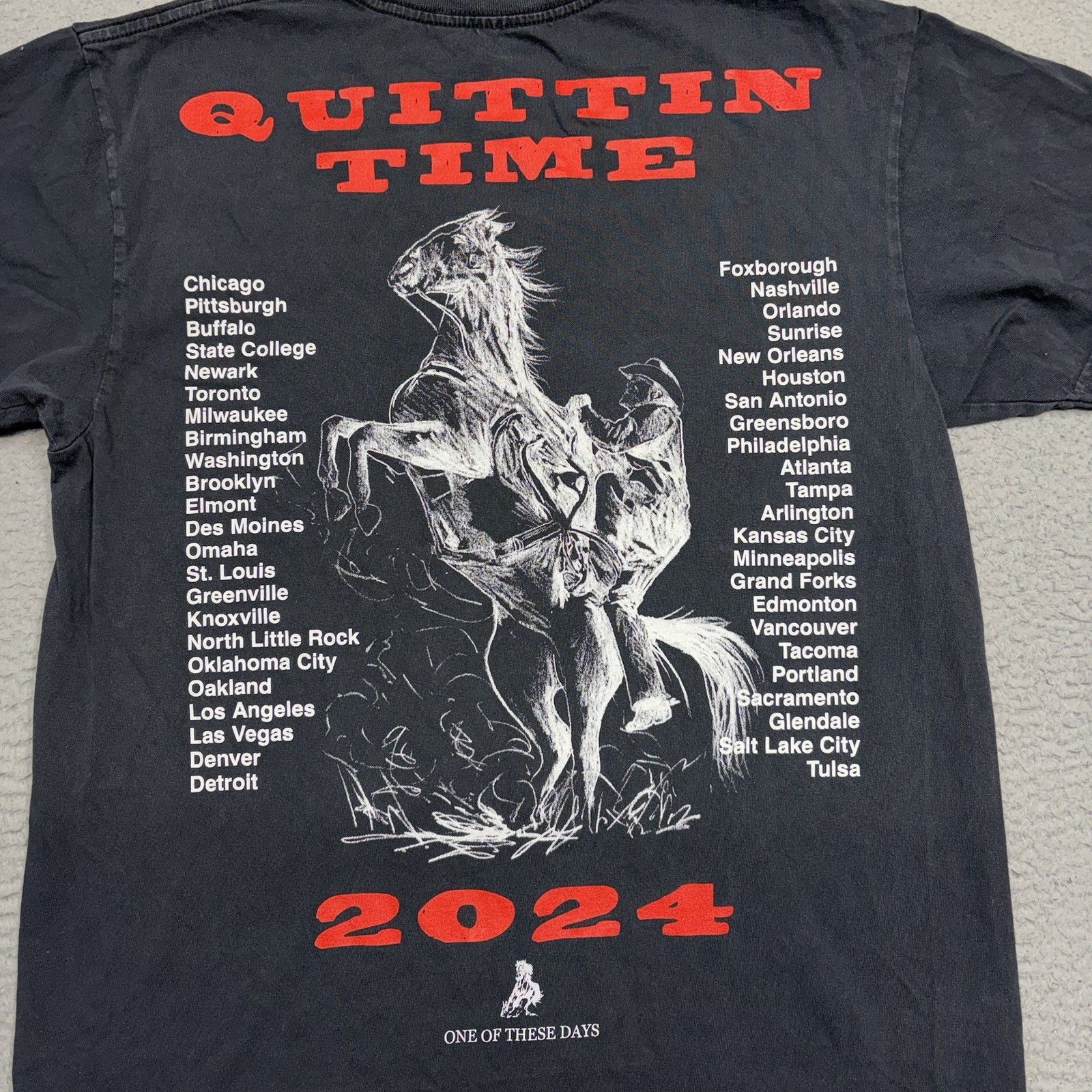 Zach Bryan Quittin Time 2024 Tour Shirt Men Medium Black Country Music Concert