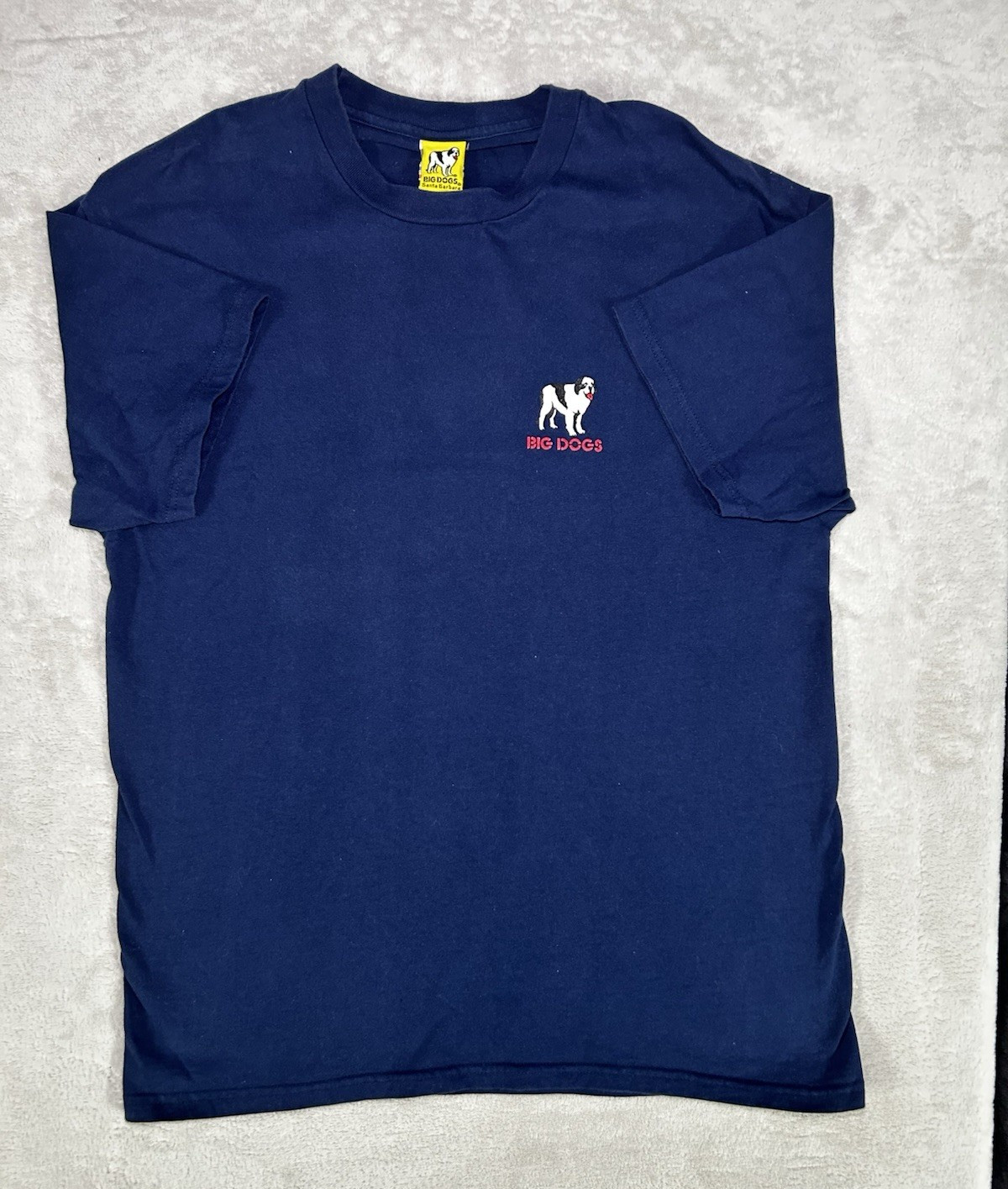 Big Dogs Men’s Blue Double-Sided Dog Graphic Crew Neck Tee Shirt Size L