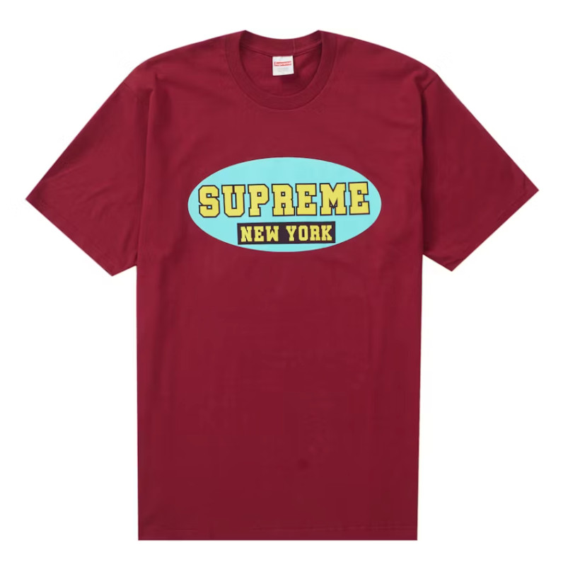 Supreme New York Tee Cardinal Small SS23 100% Authentic