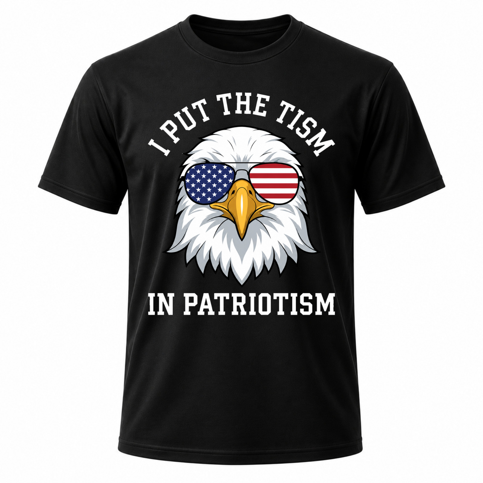 Patriotism Retro Eagle USA Flag Black T-Shirt
