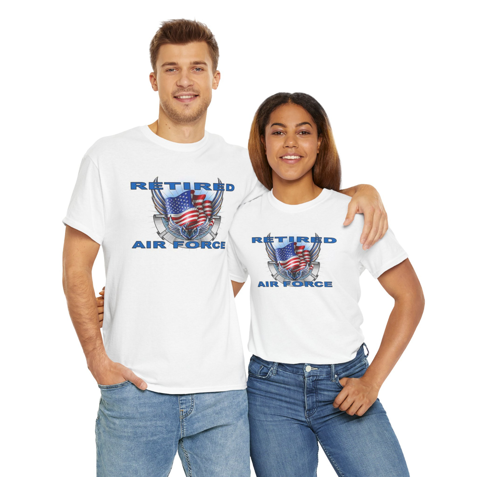 Air Force Proud Retired Veteran Military Family Pride USA Wings Theme T Shirt