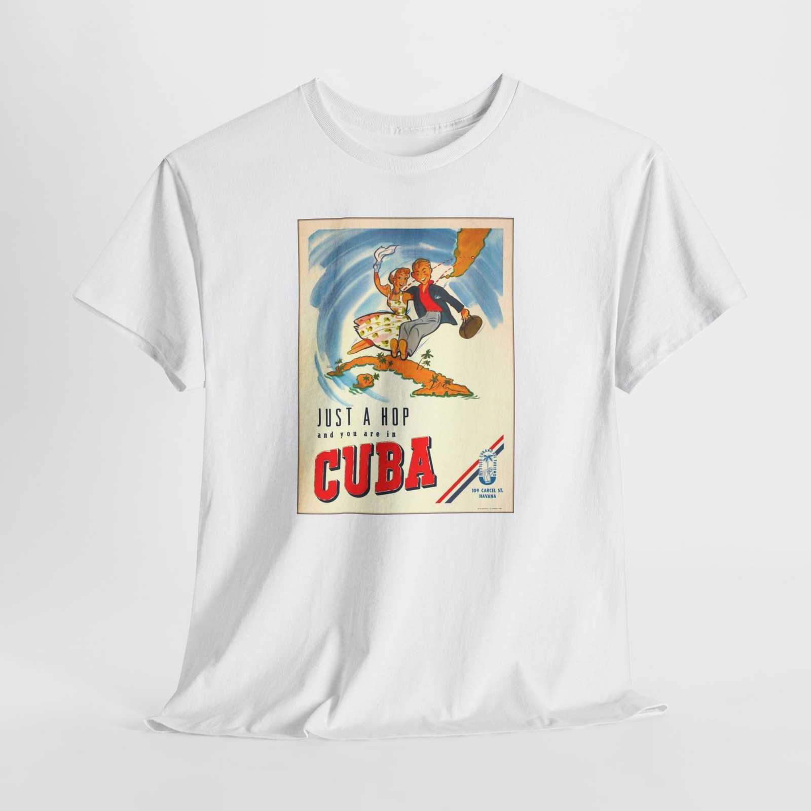 1950 Cuban Travel Unisex Heavy Cotton Tee – JUST A HOP Cuban Tee, Vintage