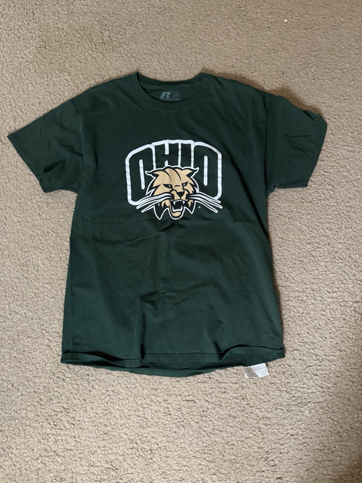 Russell Athletic Men’s L Crew Neck Graphic Logo T-Shirt Green