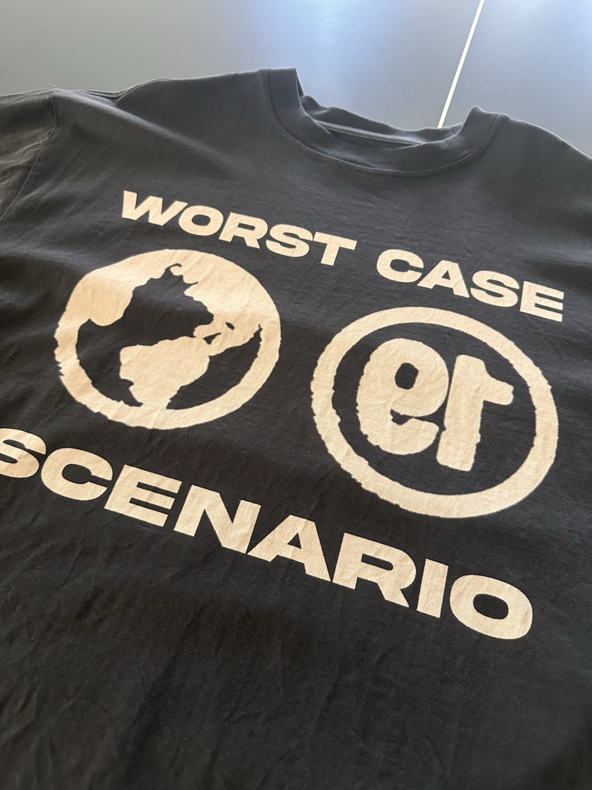 PacSun Men’s Black “Worst Case Scenario” Graphic Print Crew Neck T-Shirt