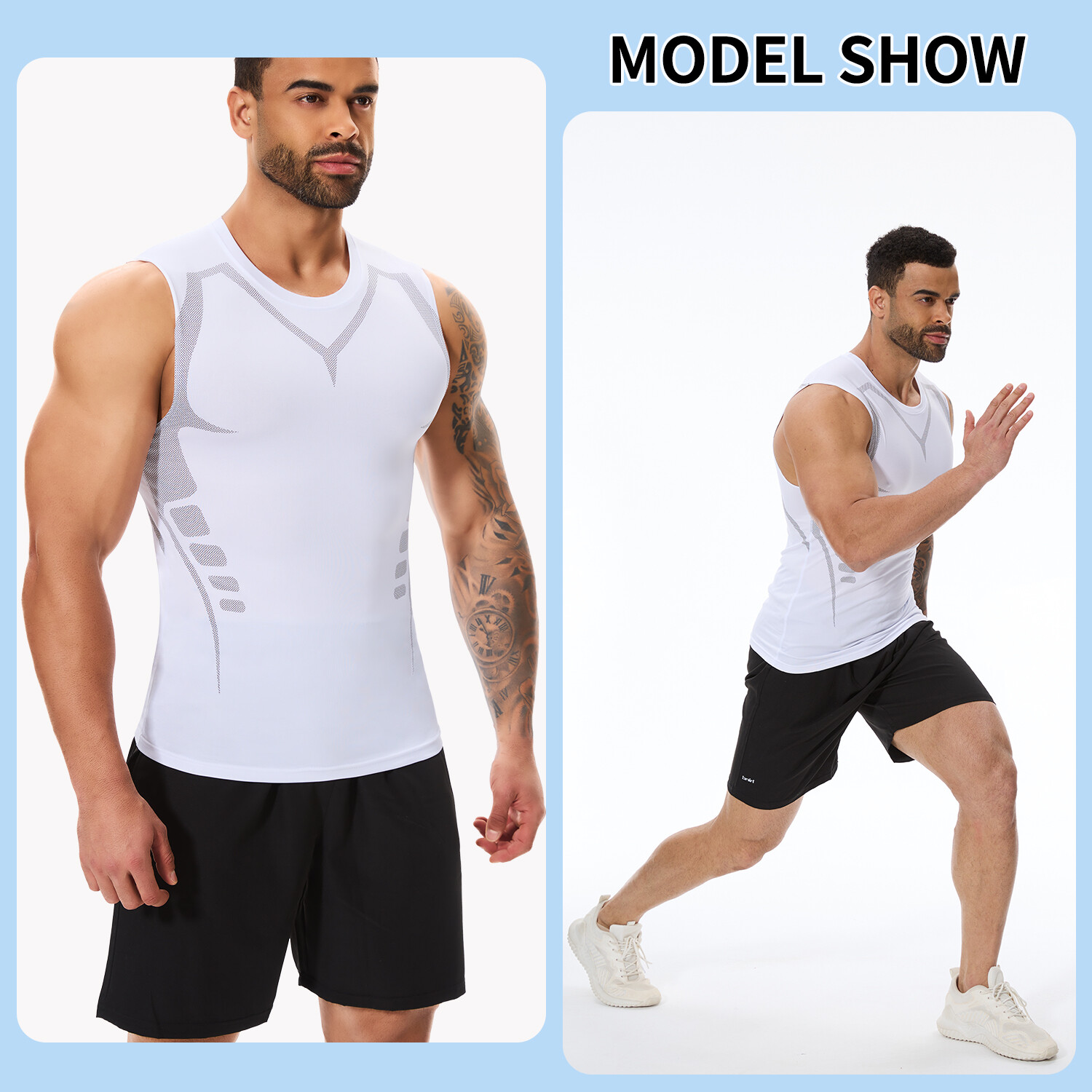 Men Compression Shirt Version Ionic Shaping Sleeveless Vest Sports Tank Top US